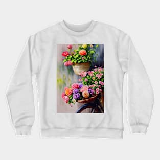 Watercolor bike Crewneck Sweatshirt